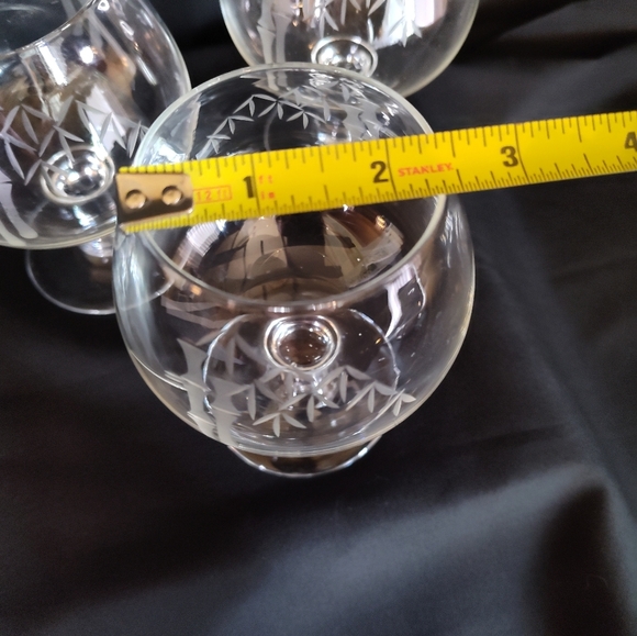 Set Of Noritake Sasuke Etched Crystal Bamboo MCM Brandy Snifter (3), Japan - Picture 5 of 5